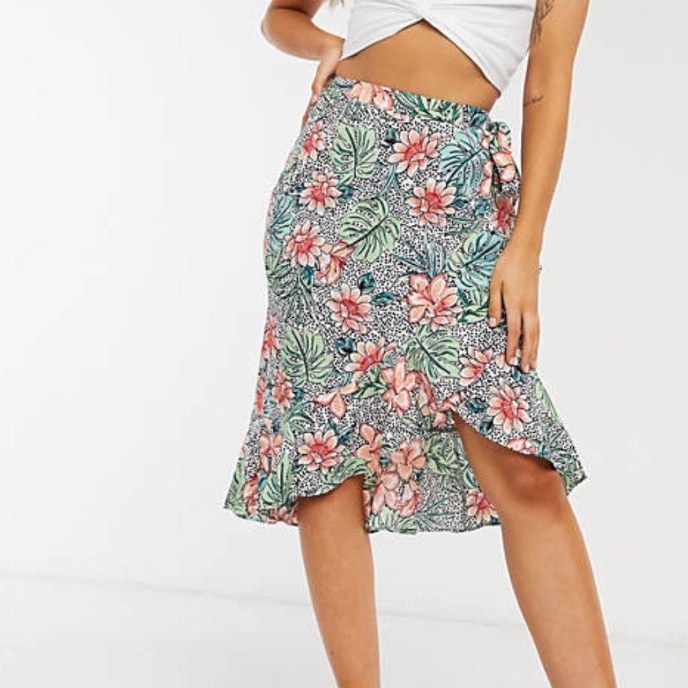 Outrageous Fortune Wrap Detail Midi Skirt